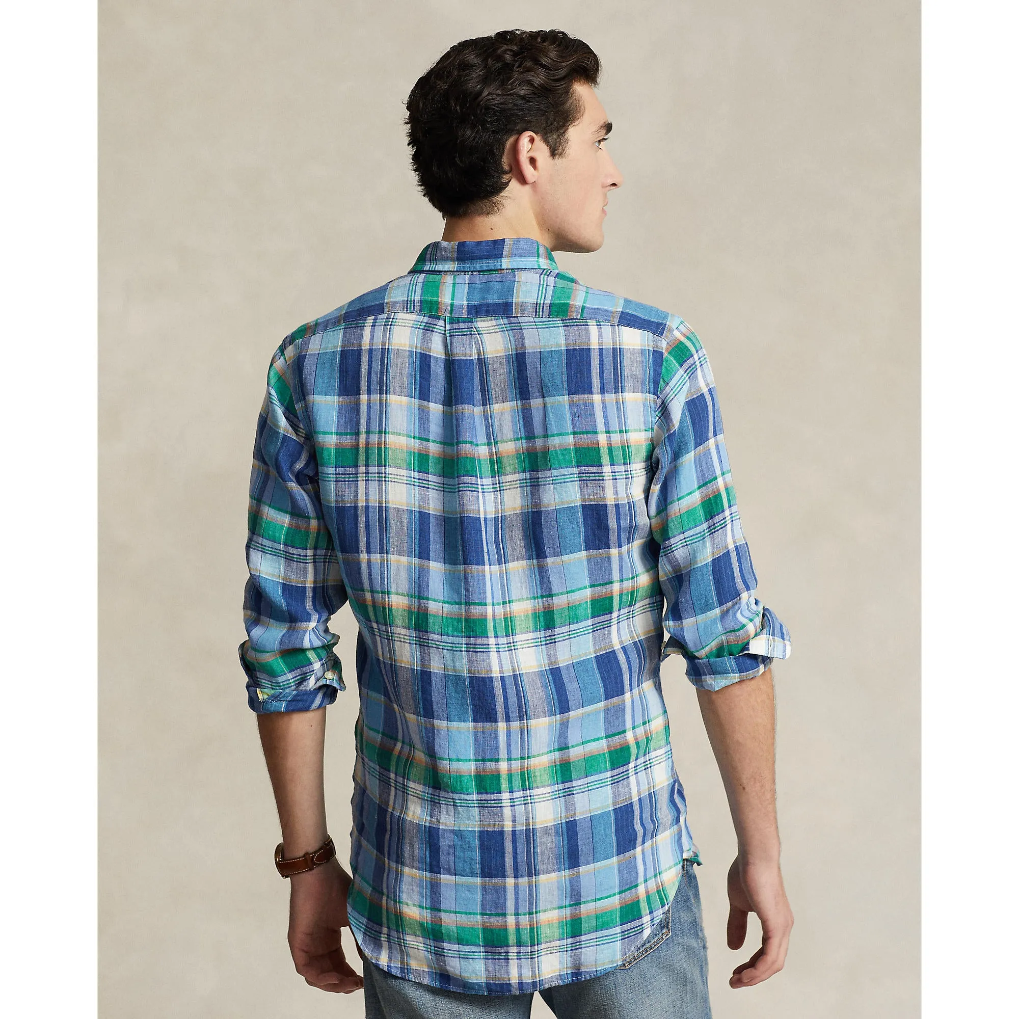 Polo Ralph Lauren - Linen Shirt - Check - Blue, Green Multi