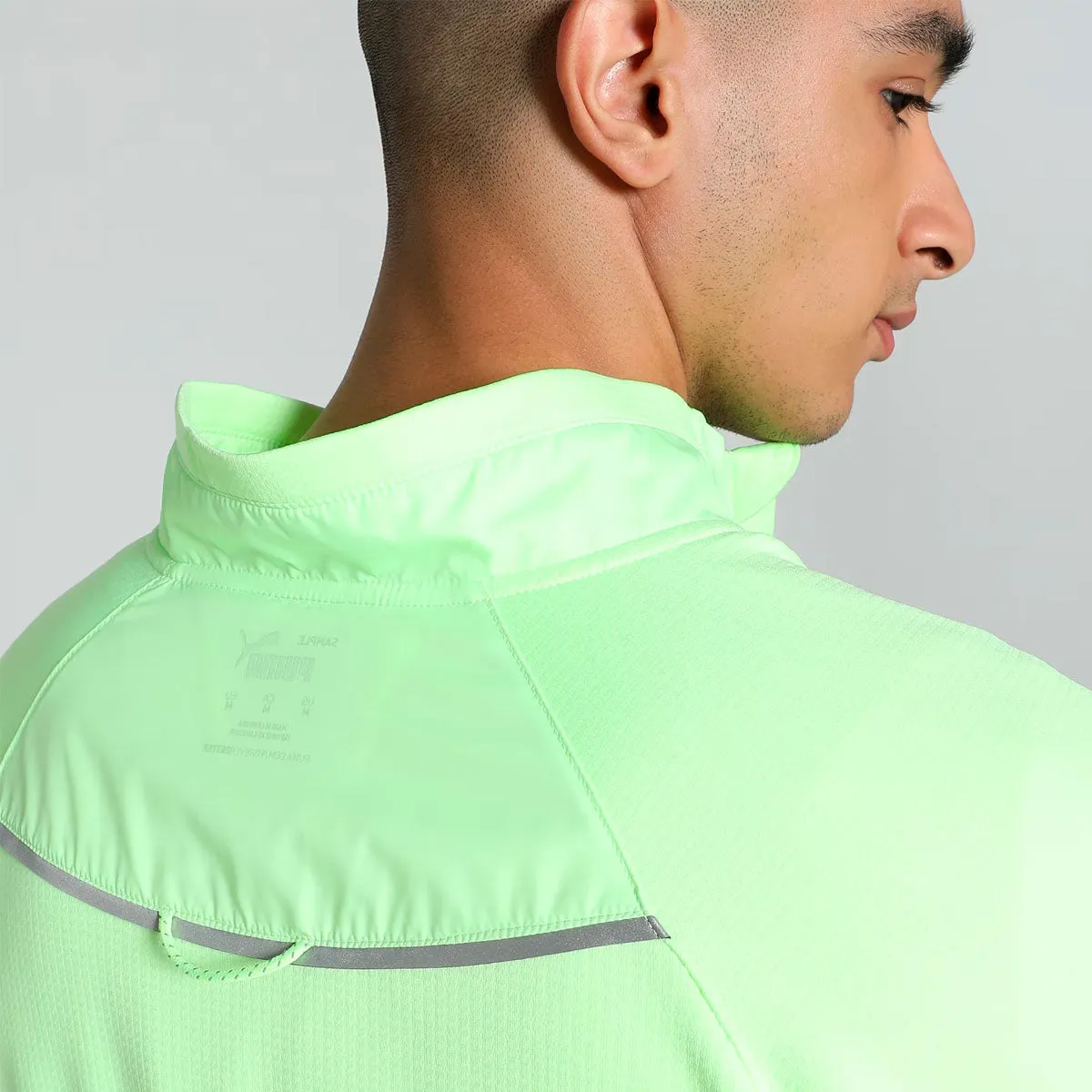 Puma Run Grid Fleece Woven Jacket - Mens - Fizzy Apple