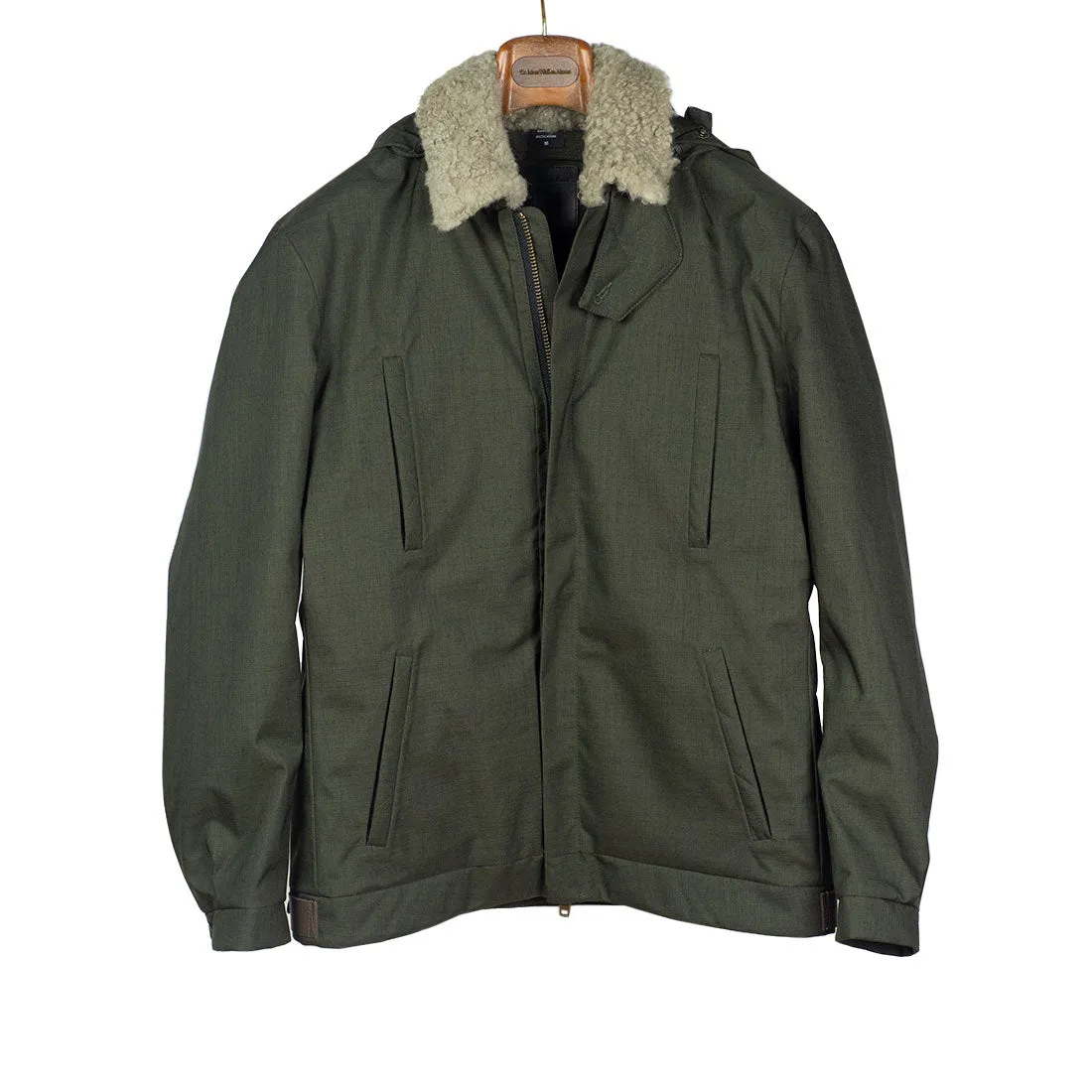 "Bumfreezer" jacket in Mixed Army Green fabric