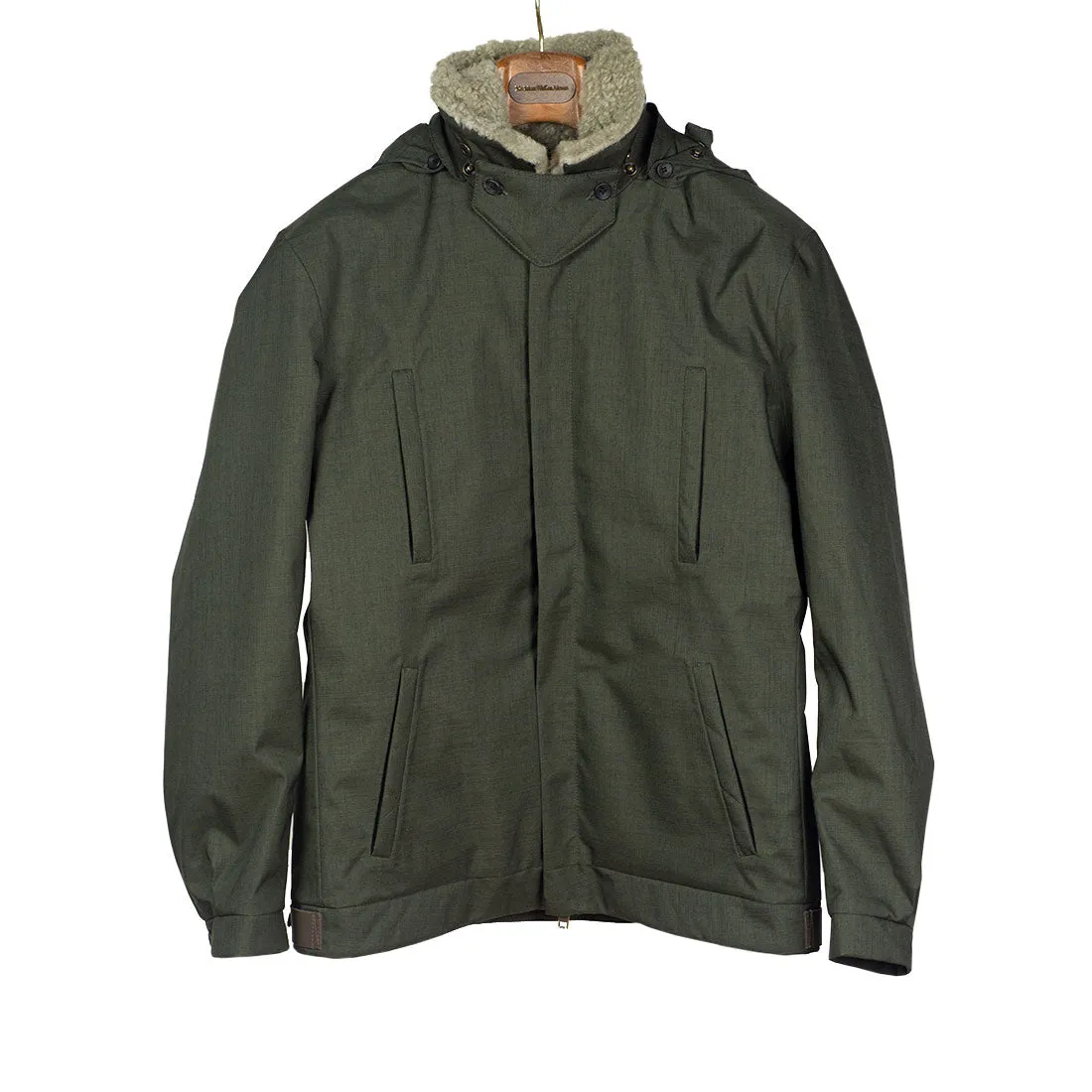 "Bumfreezer" jacket in Mixed Army Green fabric