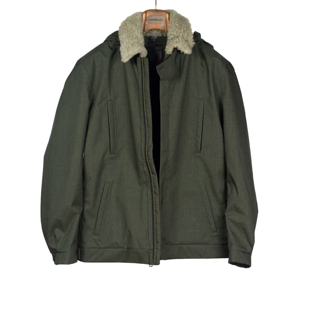 "Bumfreezer" jacket in Mixed Army Green fabric