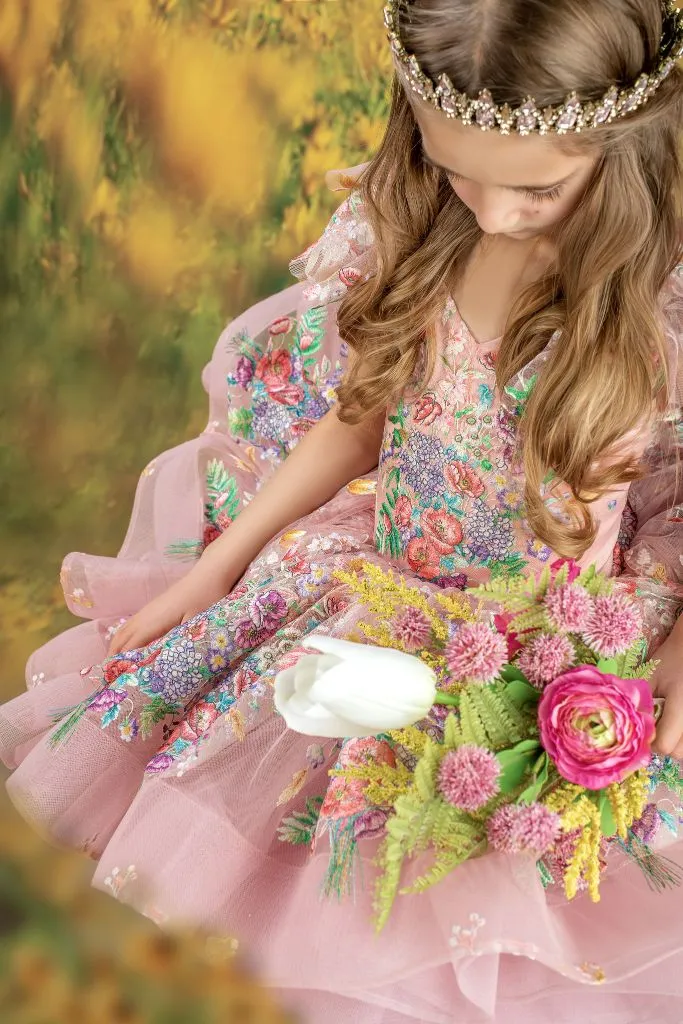 "Lola" -  Petal Short Length Dress ( 6 Year - Petite 7 Year)