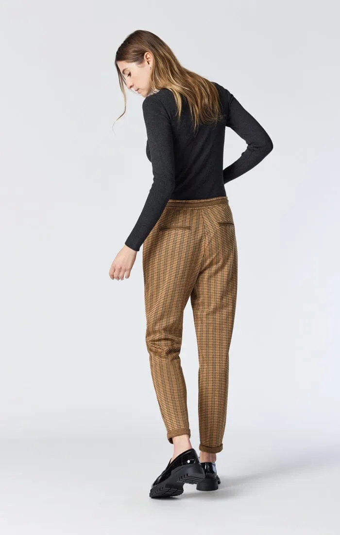 RAISA STRAIGHT LEG PANTS IN ORANGE CHECKED