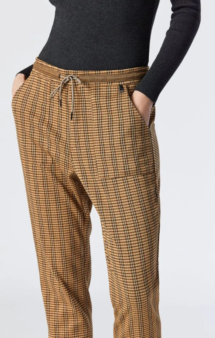 RAISA STRAIGHT LEG PANTS IN ORANGE CHECKED