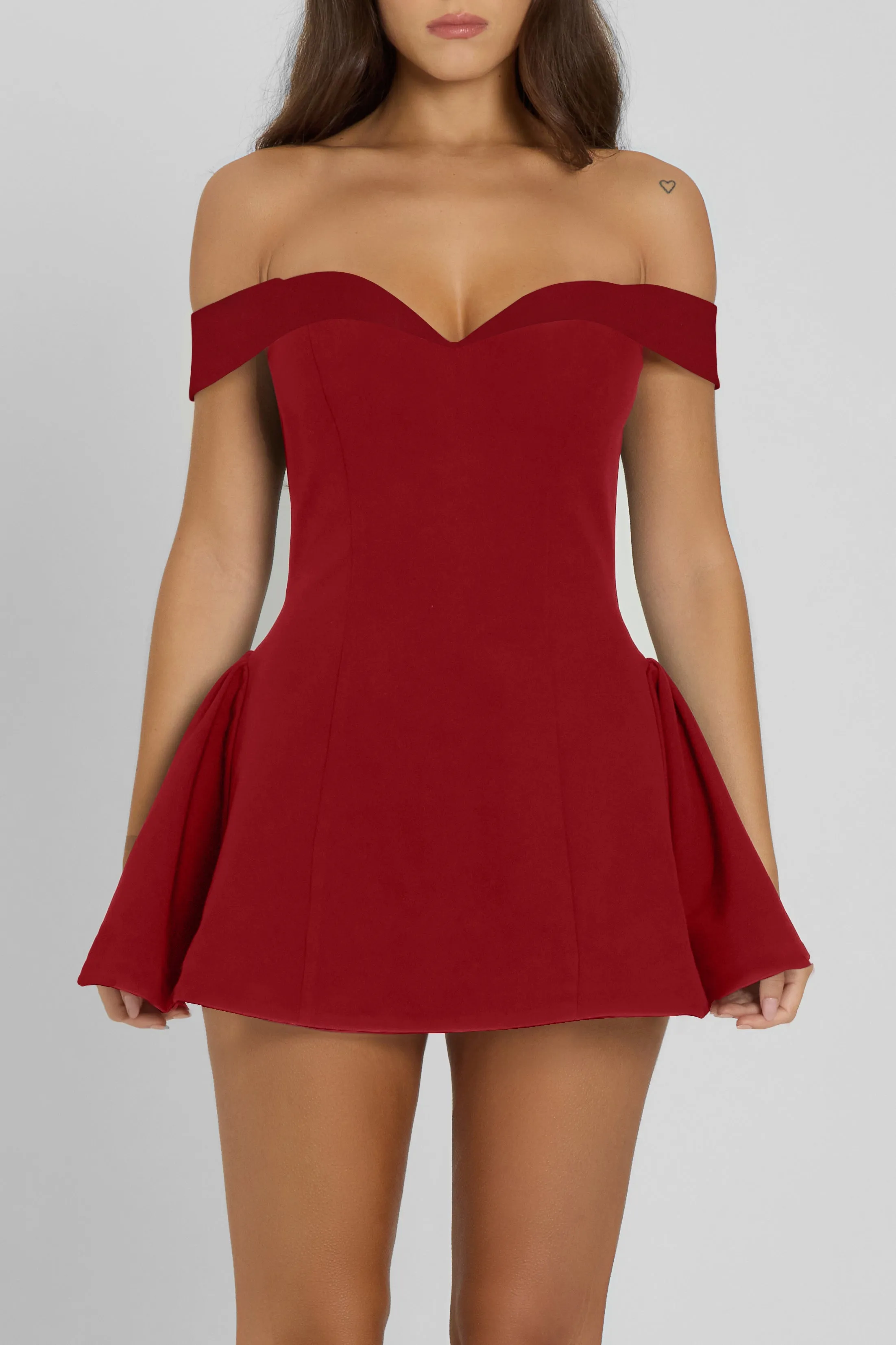 Raquel Babydoll Corset Mini Dress - Red