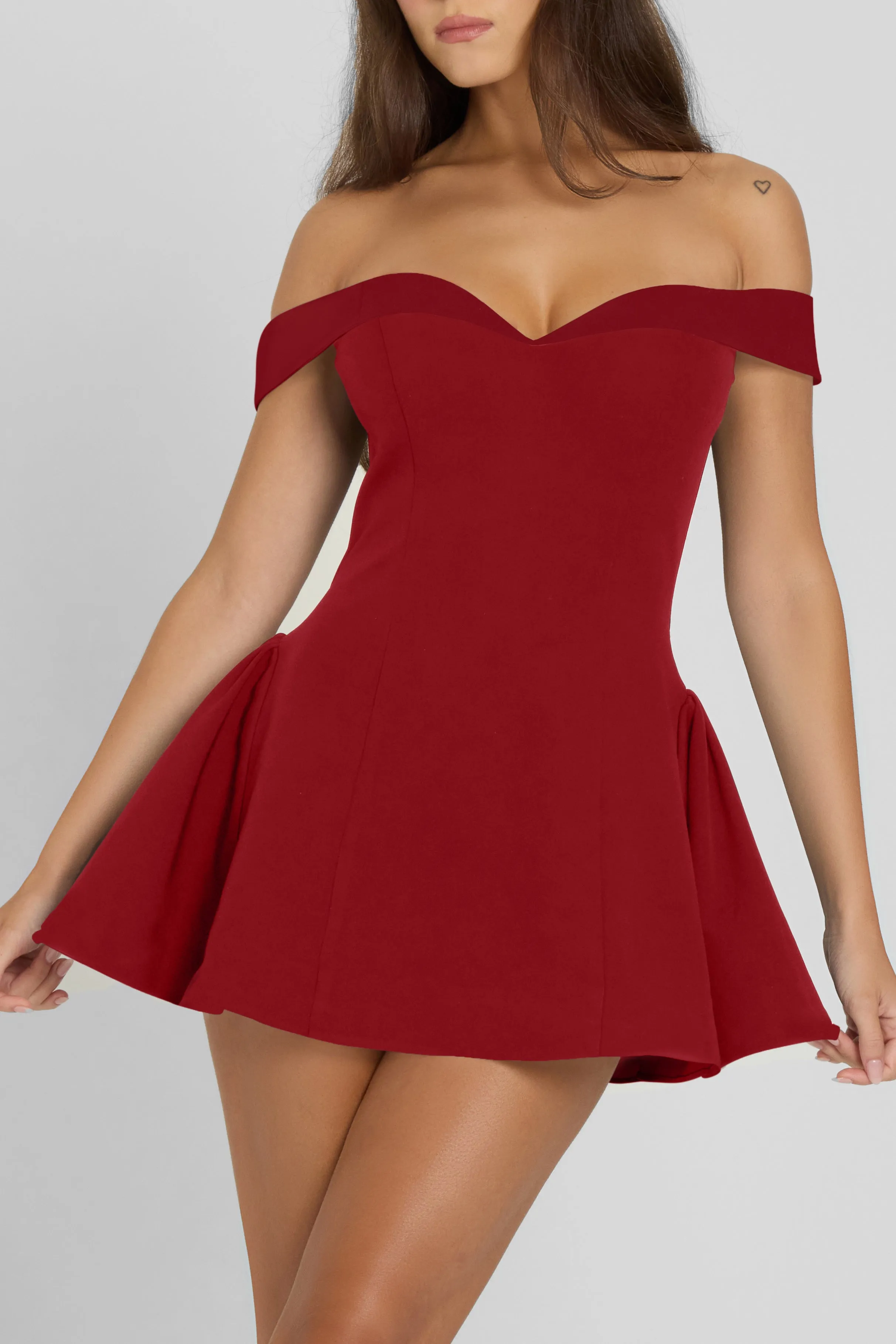 Raquel Babydoll Corset Mini Dress - Red