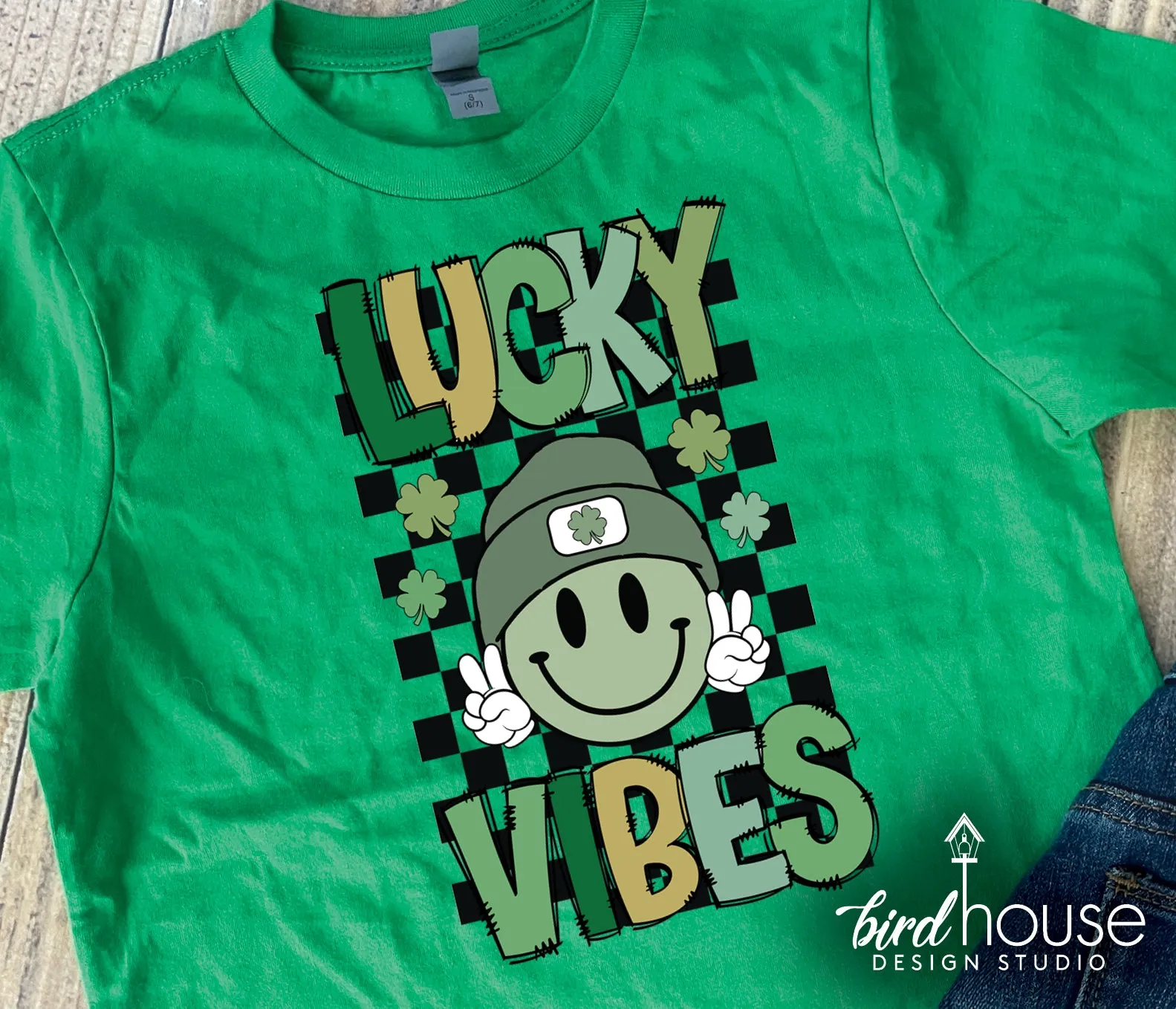 Retro Lucky Vibes Shirt, Cute St. Patricks day Graphic Tee