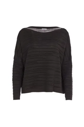 Ribbed Knit Top in Black