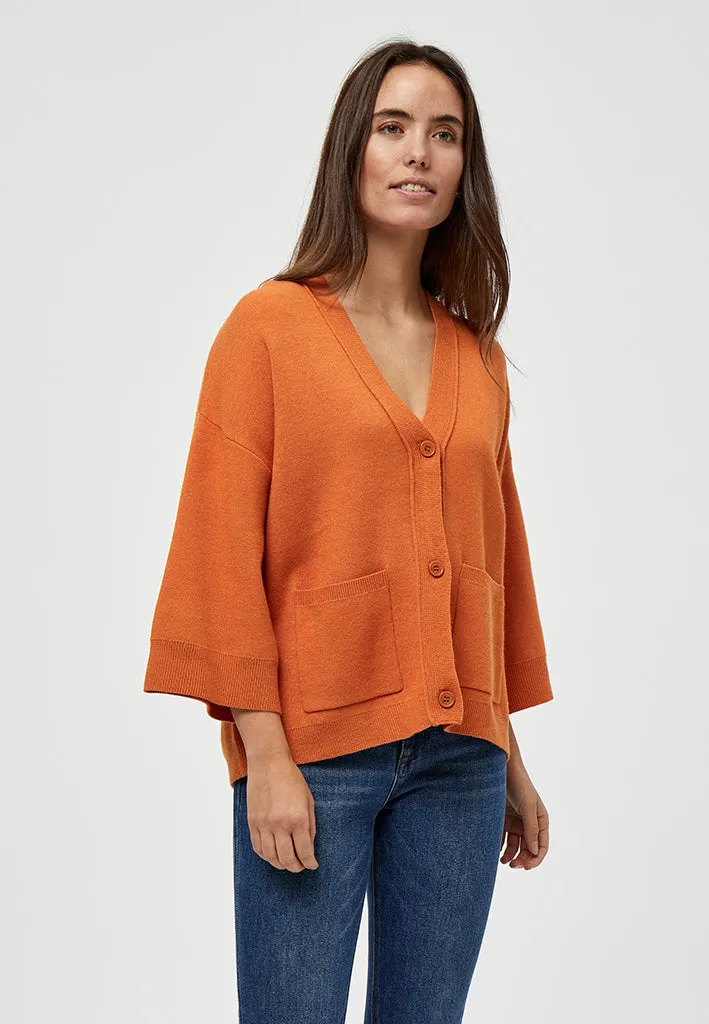 Rosalia Knit Cardigan - Peach Caramel Melange