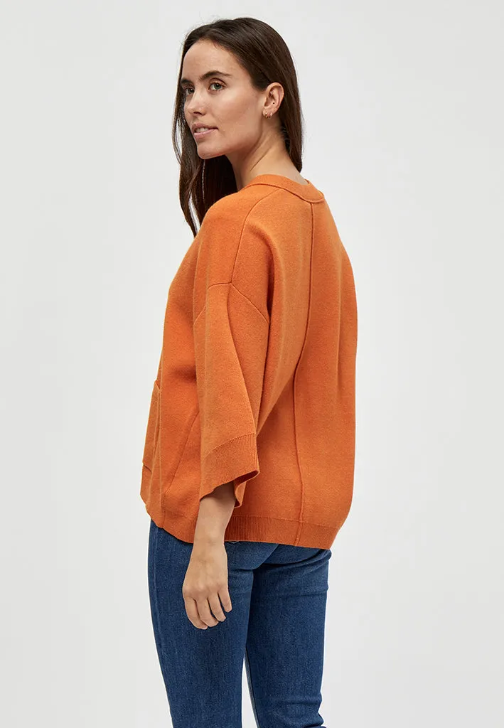 Rosalia Knit Cardigan - Peach Caramel Melange