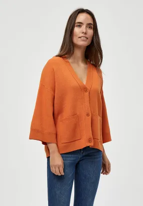 Rosalia Knit Cardigan - Peach Caramel Melange