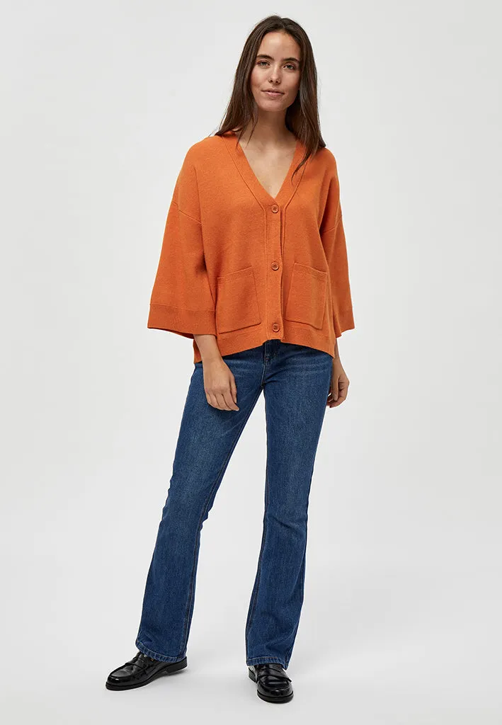 Rosalia Knit Cardigan - Peach Caramel Melange