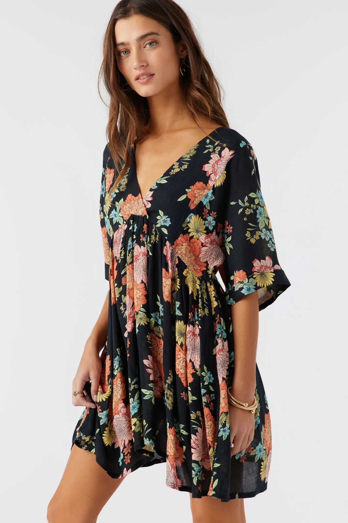 ROSEMARY KALI FLORAL SHORT SLEEVE DRESS