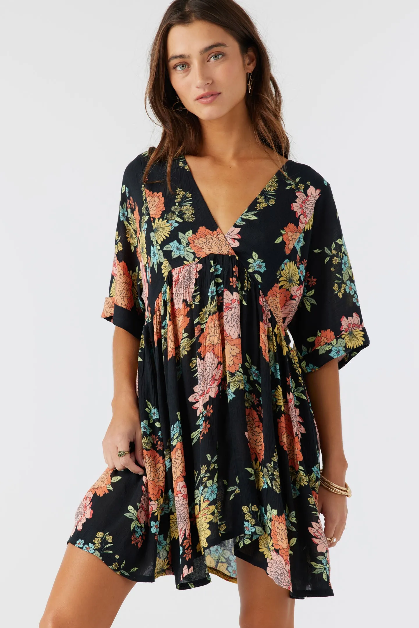 ROSEMARY KALI FLORAL SHORT SLEEVE DRESS