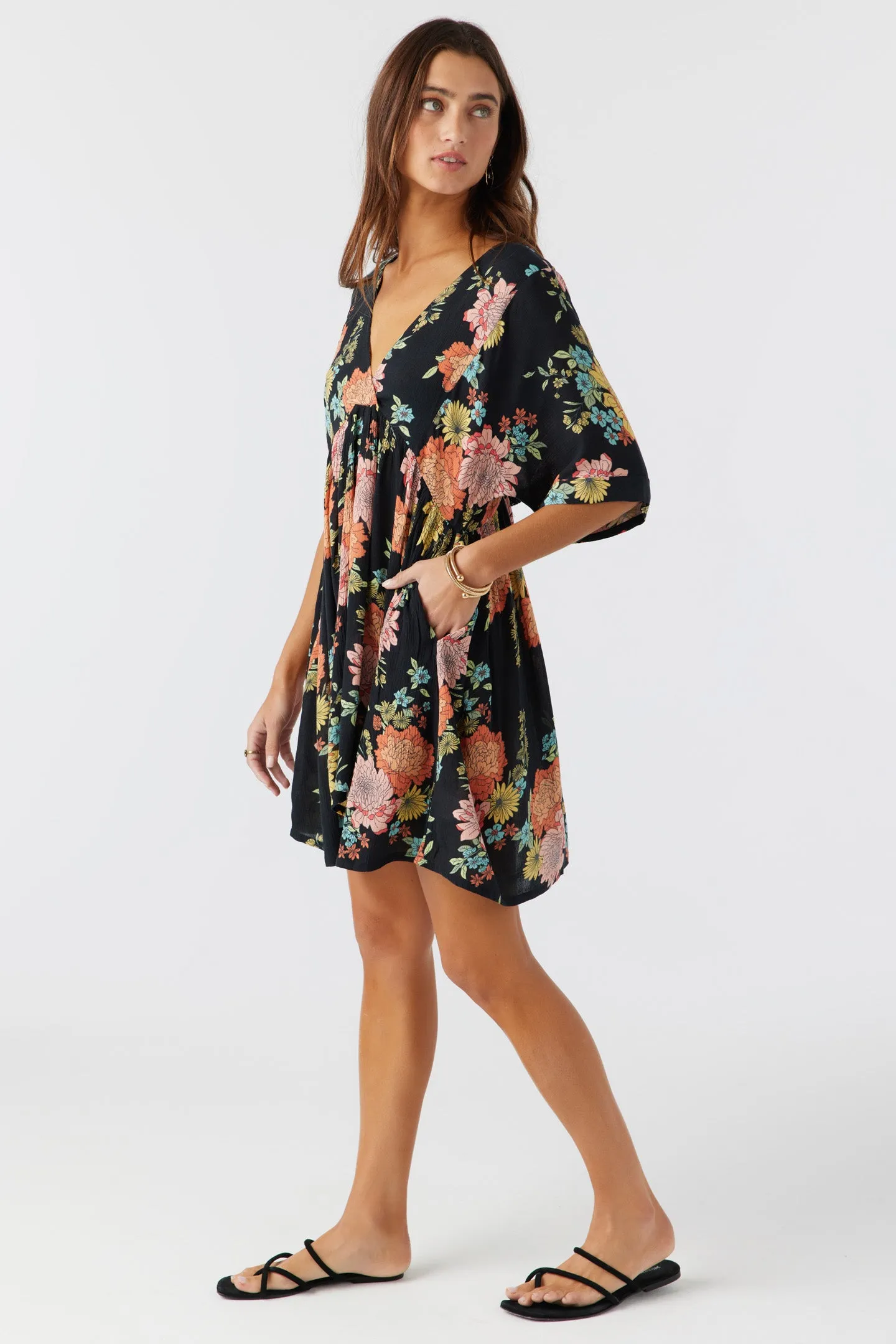 ROSEMARY KALI FLORAL SHORT SLEEVE DRESS