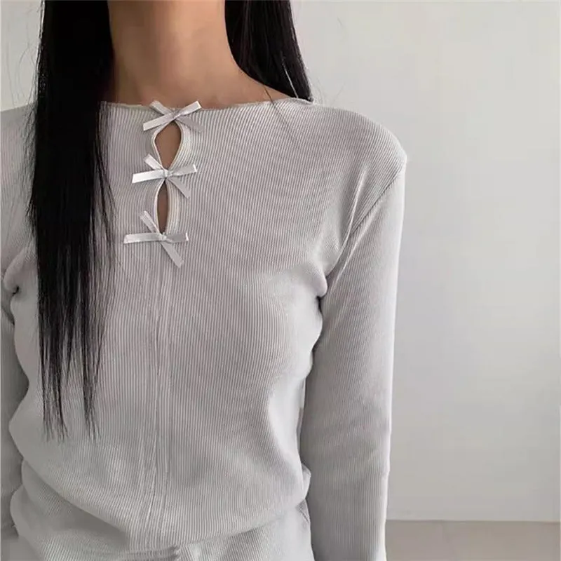 Round Neck Shirt Spring New Women's Solid Color