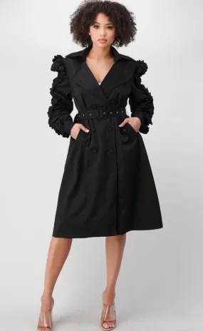 Ruffled Up Trench Coat