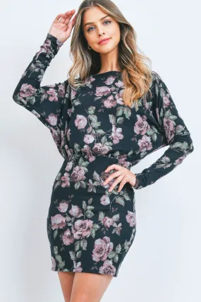 S15-1-1-AD4744 BLACK FLORAL DRESS 2-2-2