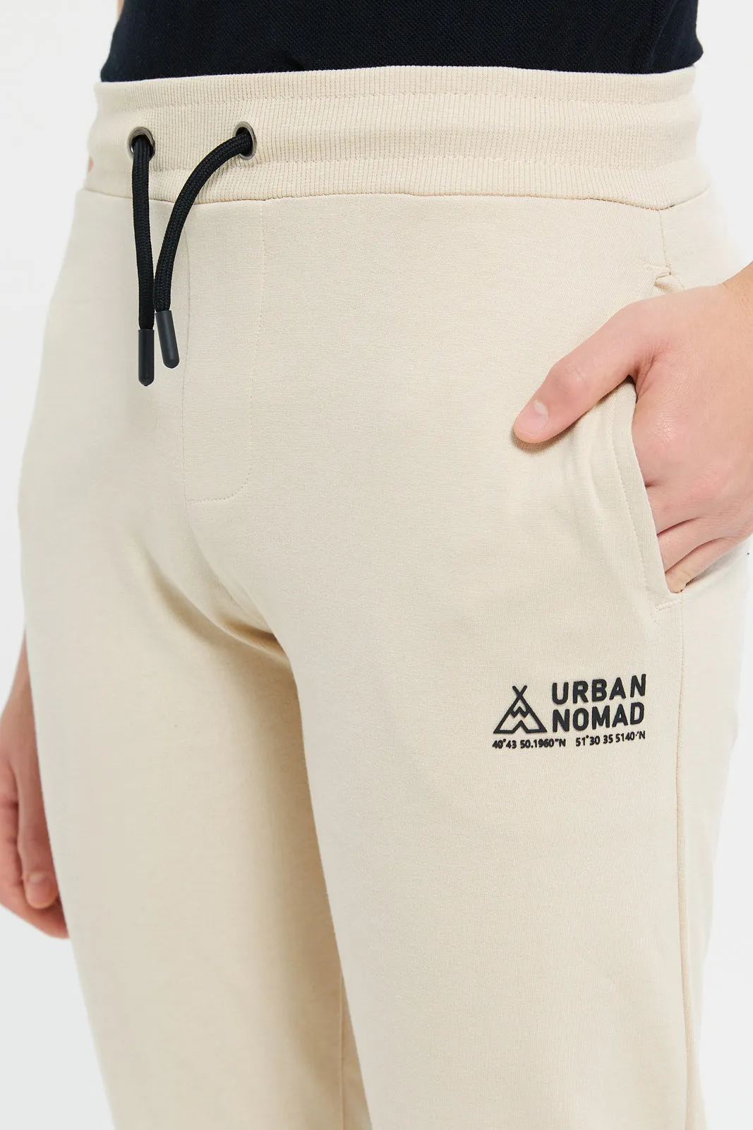 Senior Boys Beige Active Track Pant