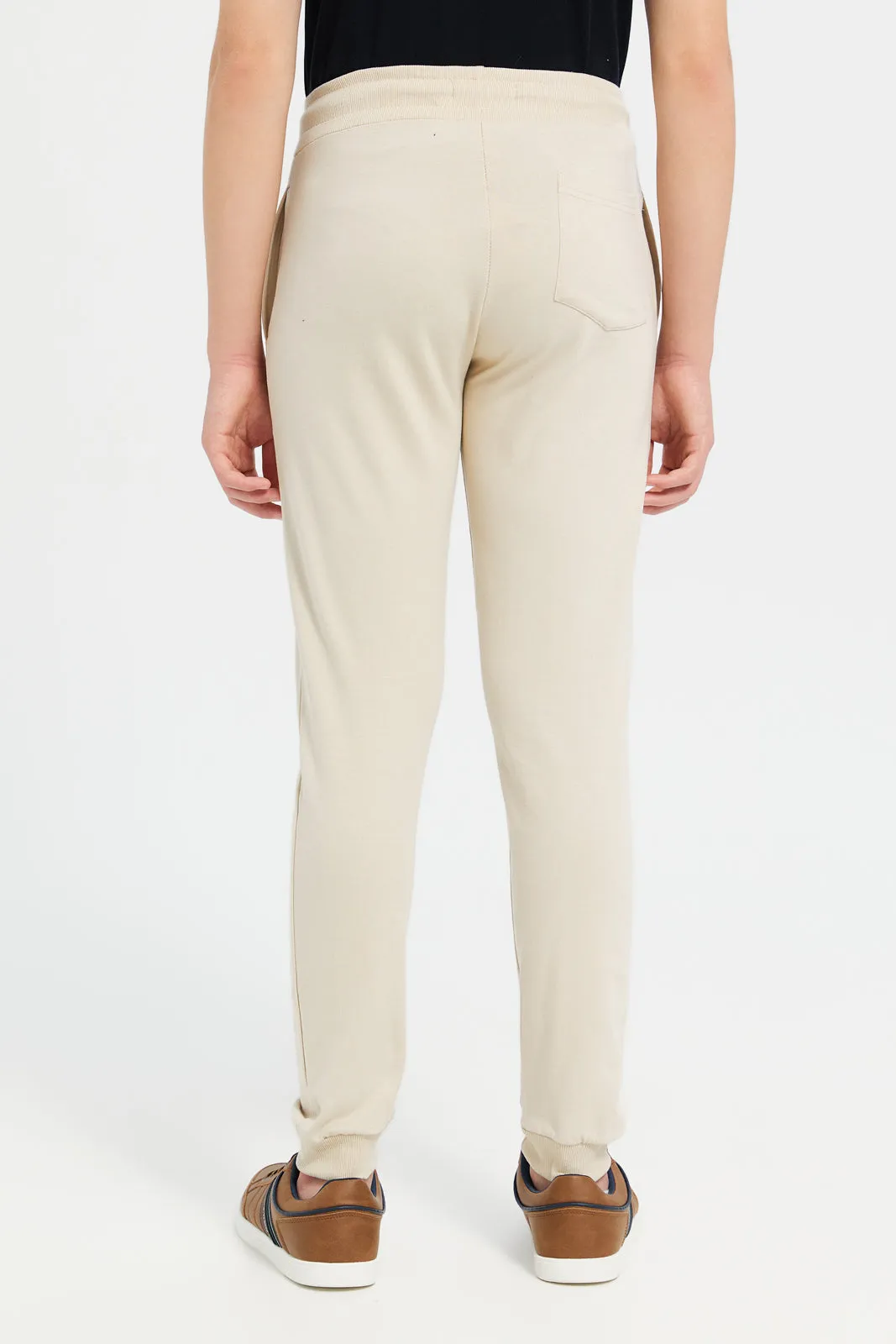 Senior Boys Beige Active Track Pant