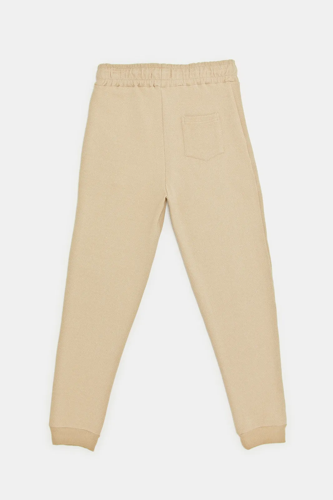 Senior Boys Beige Basic Track Pant