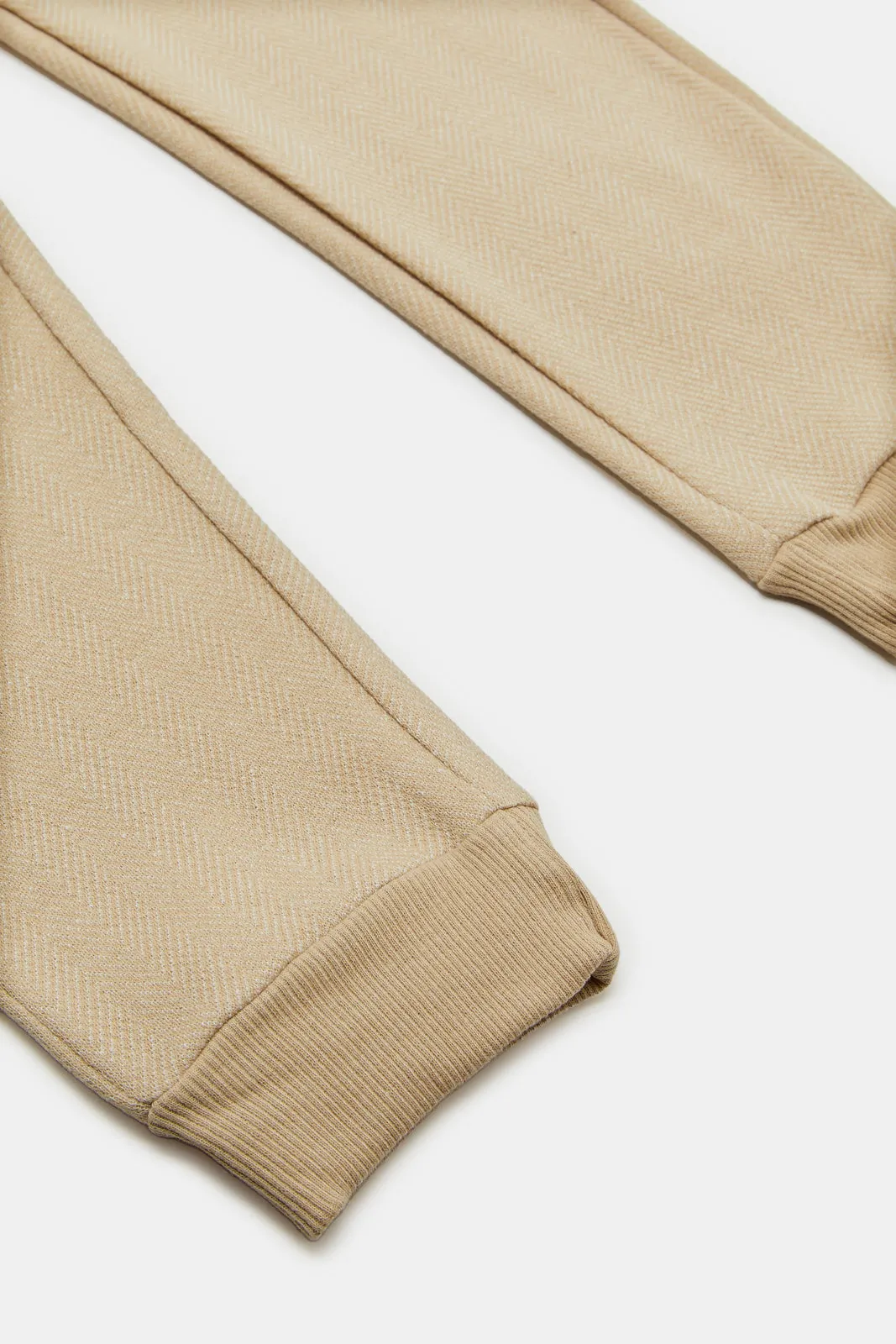 Senior Boys Beige Basic Track Pant