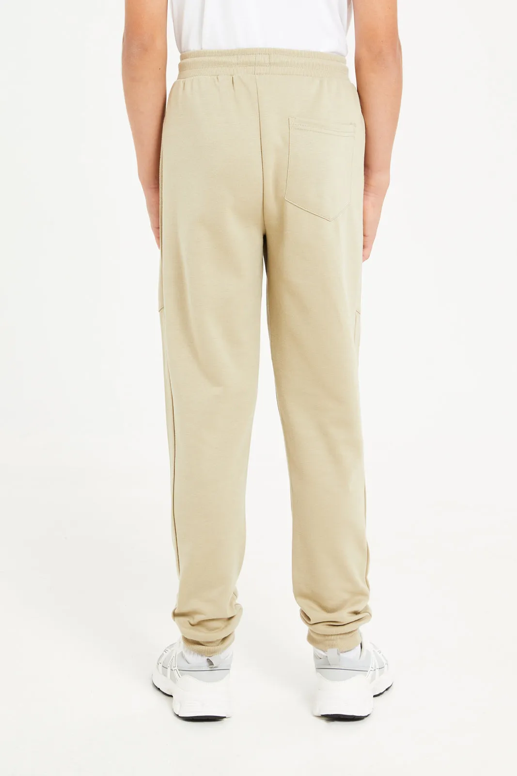 Senior Boys Beige Embossed Active Pants