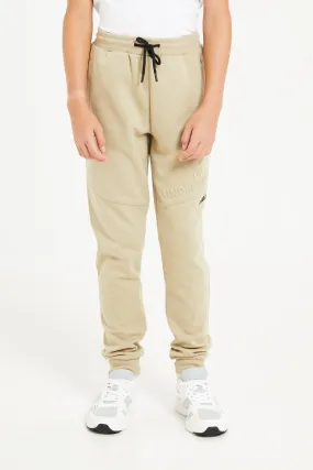 Senior Boys Beige Embossed Active Pants