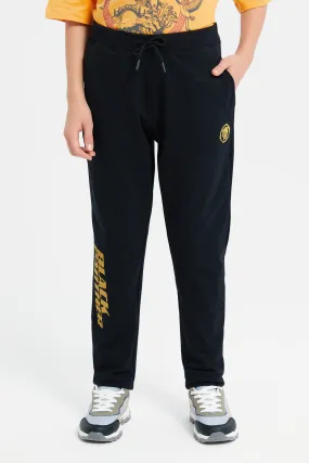 Senior Boys Black Active Pants