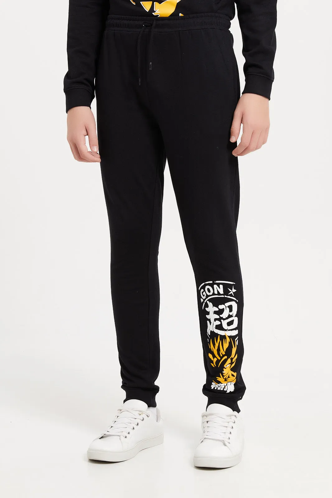 Senior Boys Black Dragon Ball Z Active Pants