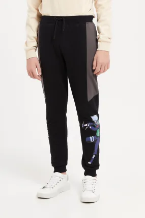 Senior Boys Black Naruto Active Pants