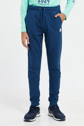 Senior Boys Blue Pique Active Pants