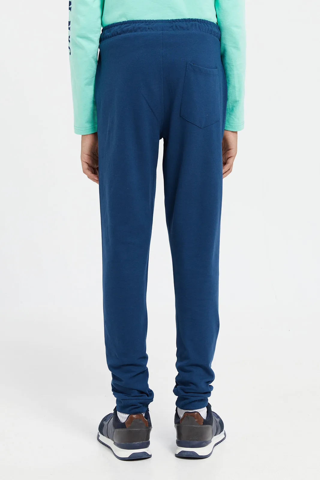 Senior Boys Blue Pique Active Pants