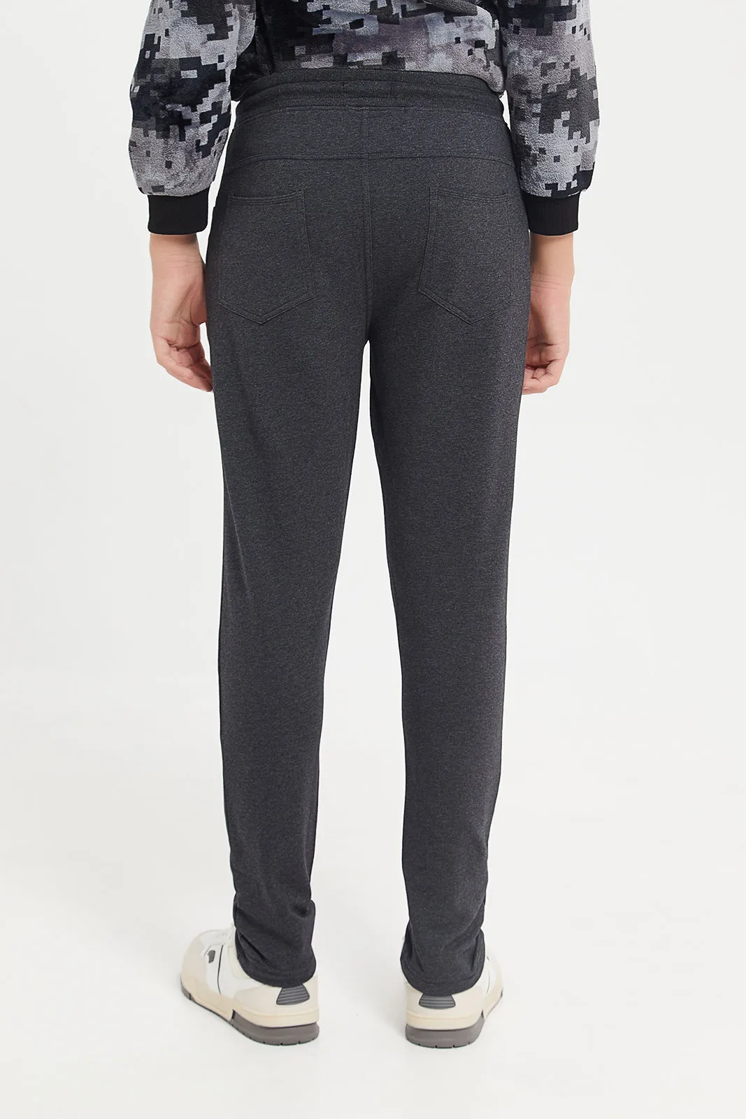 Senior Boys Charcoal Stretch Active Pants