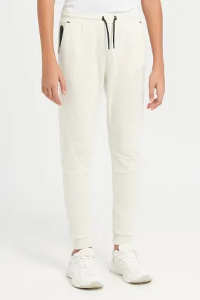 Senior Boys Cream Active Pants