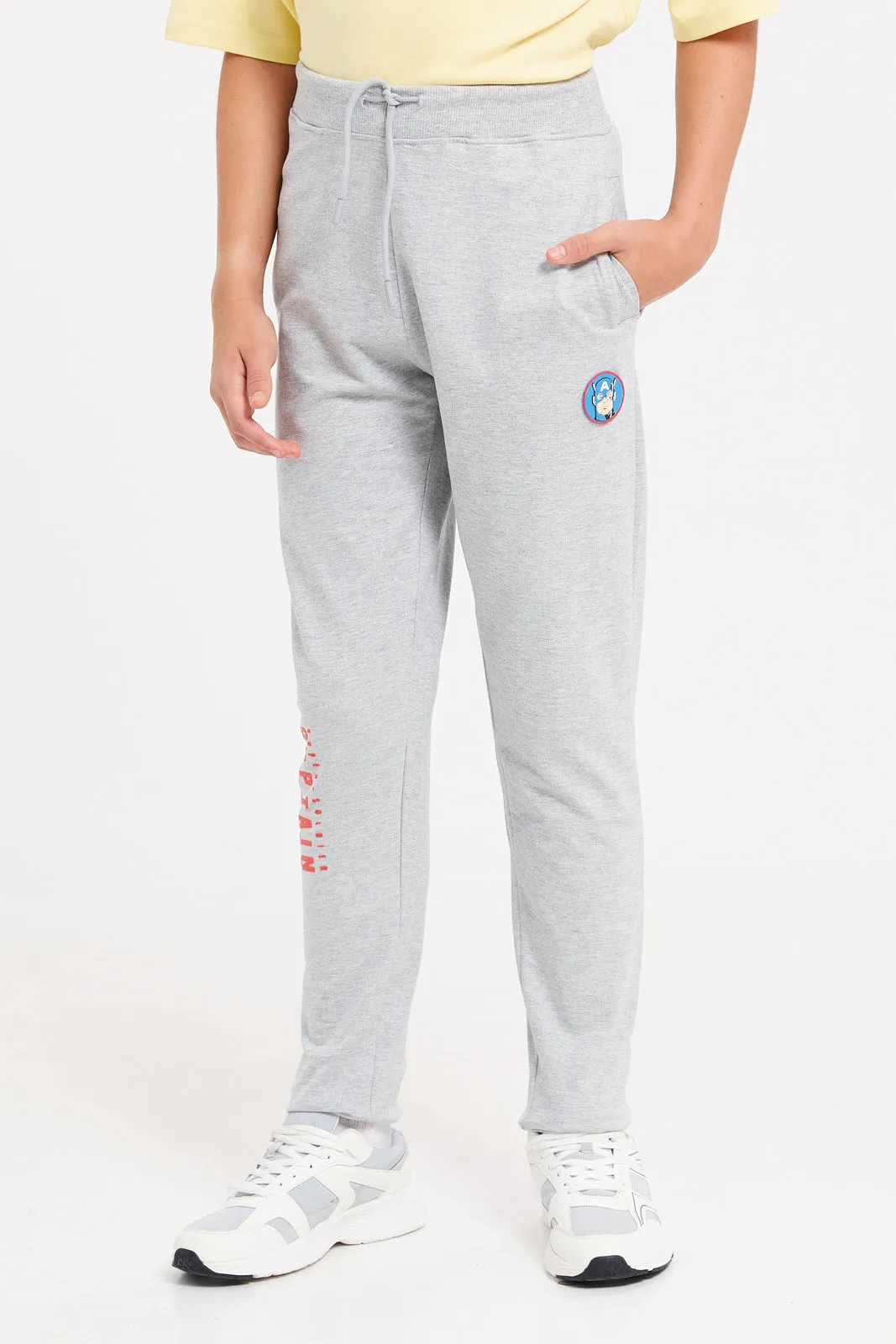 Senior Boys Grey Captain America Active Pants