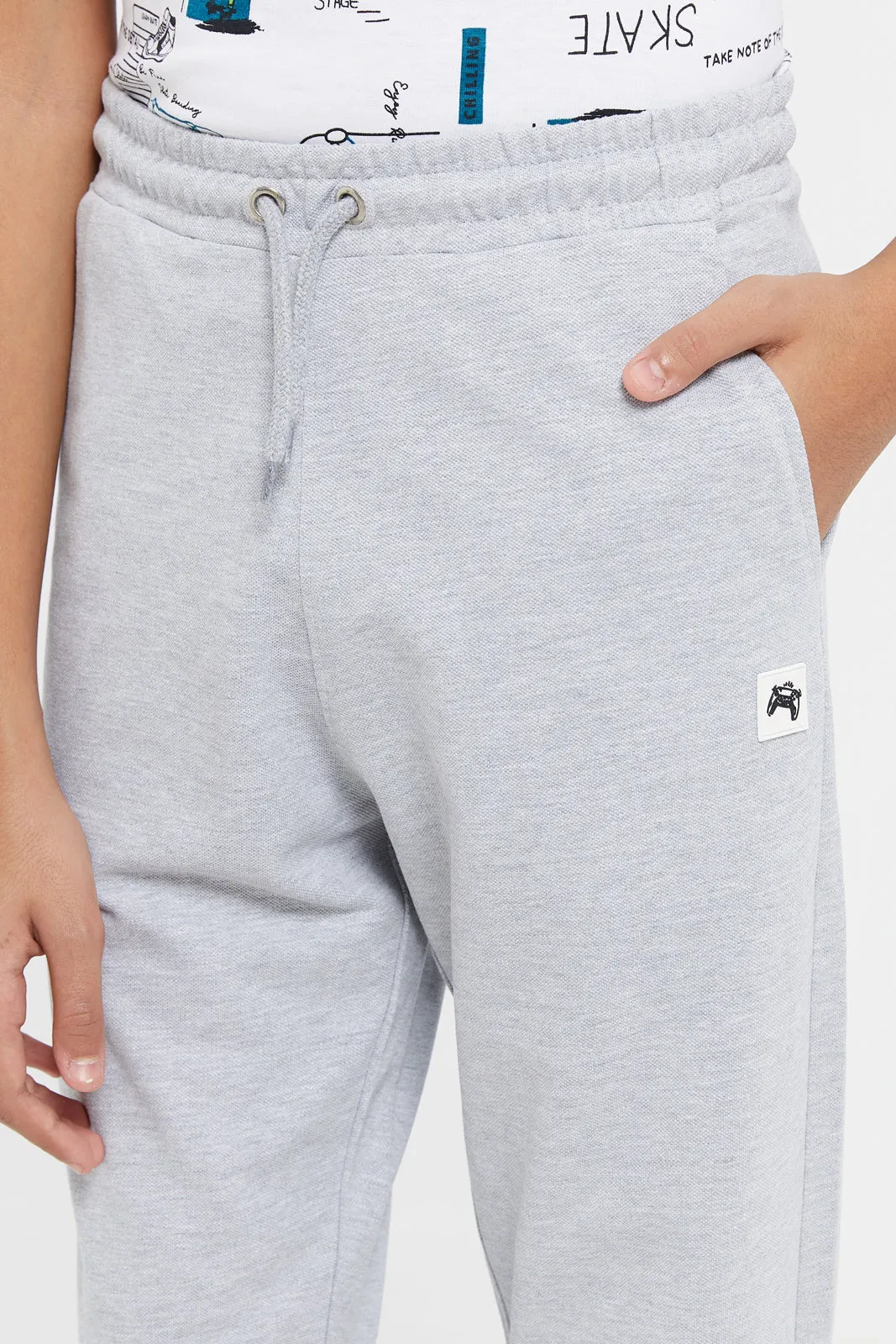 Senior Boys Grey Pique Active Pants