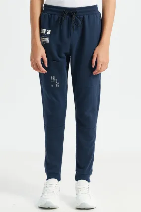 Senior Boys Navy One Pocket Cut And Sew Active Pants