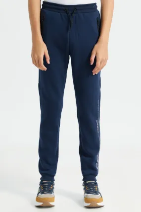 Senior Boys Navy Side Zipper Active Pant