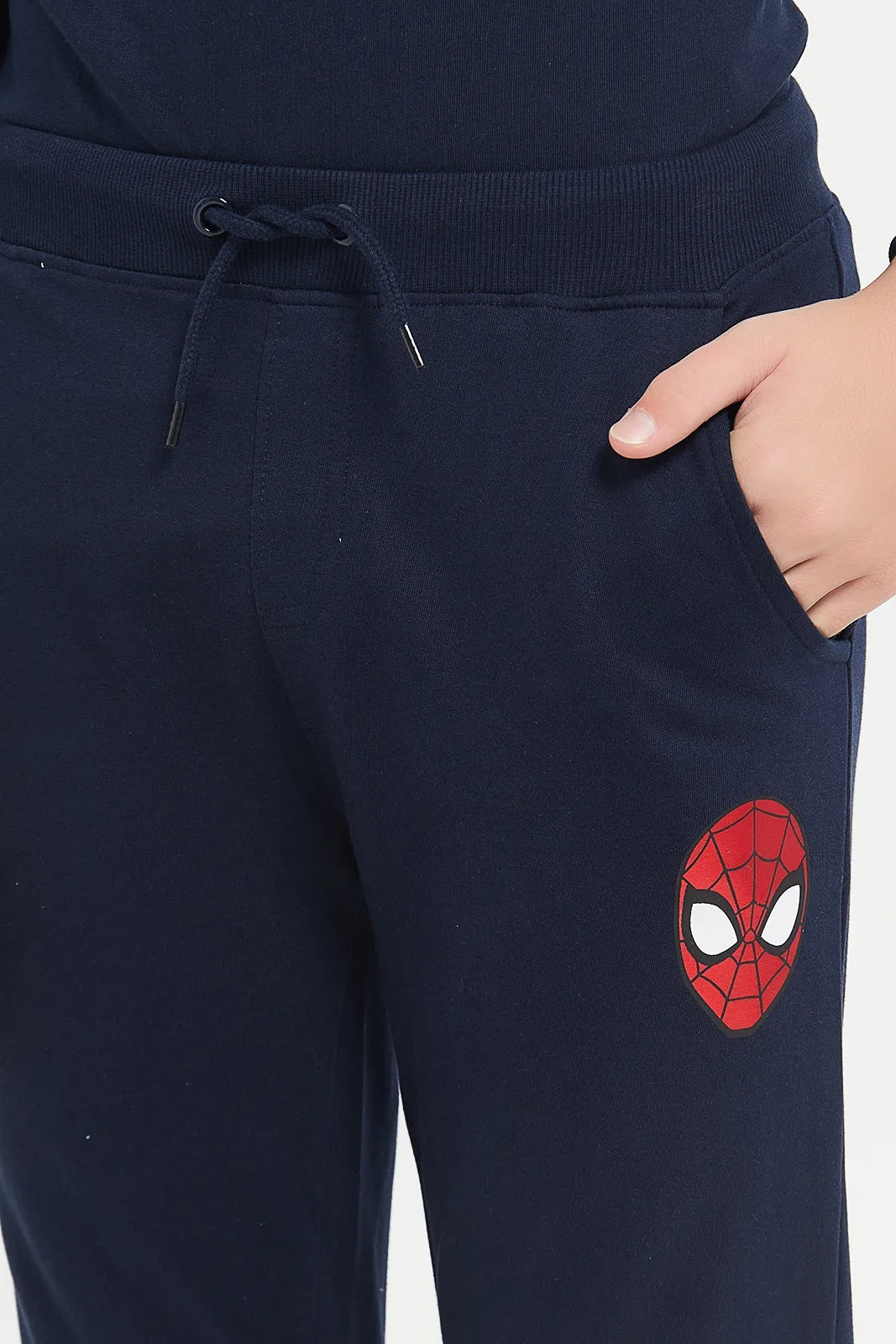 Senior Boys Navy Spiderman Active Pants