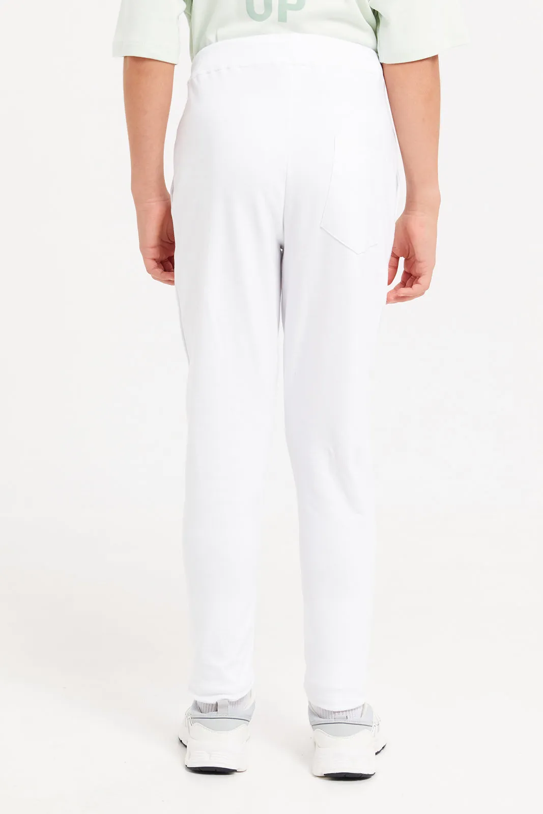 Senior Boys White Superman Active Pants