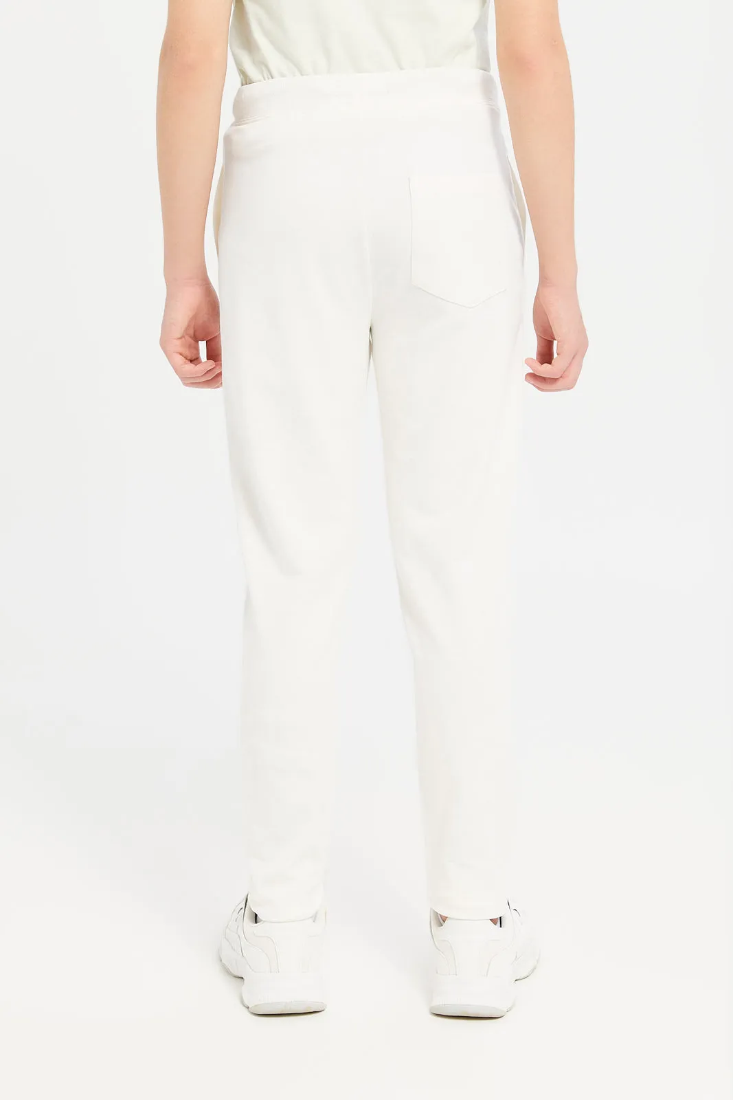 Senior Boys White Table Active Pants