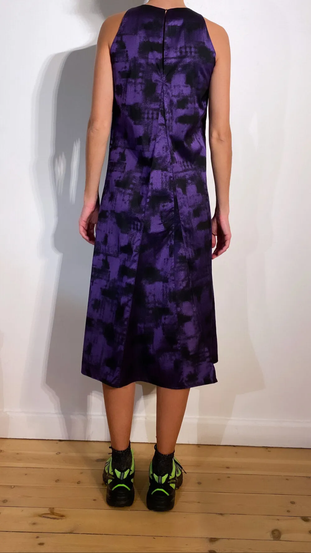 SILK PURPLE PRINT DRESS ARCHIVE