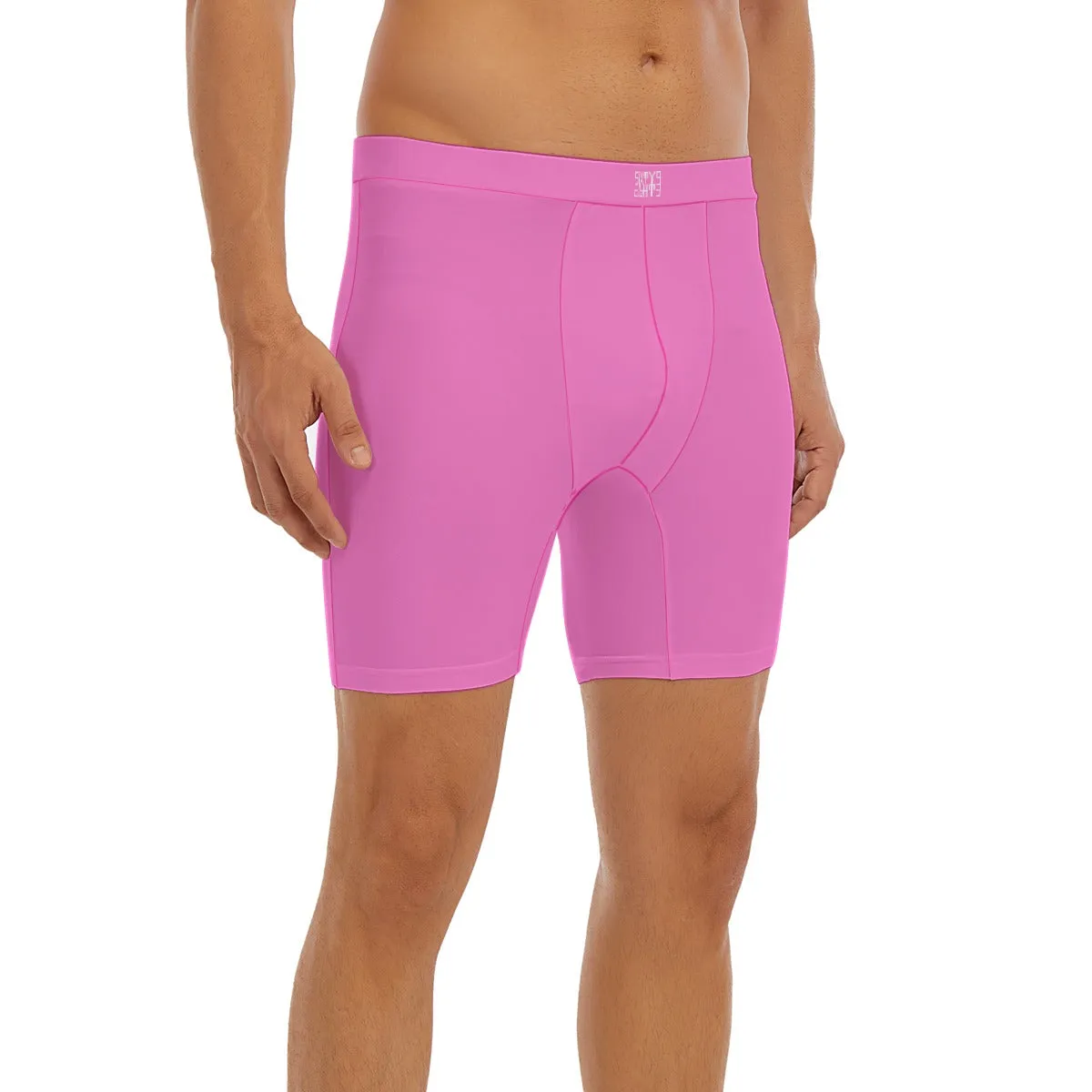 Sixty Eight 93 Logo White Pink Men's Long Boxer Briefs