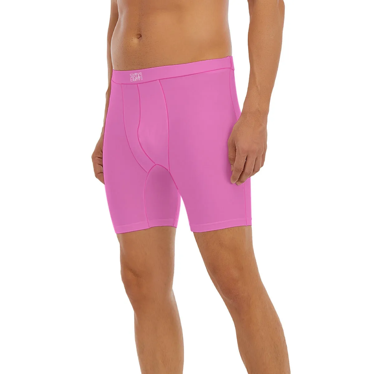 Sixty Eight 93 Logo White Pink Men's Long Boxer Briefs