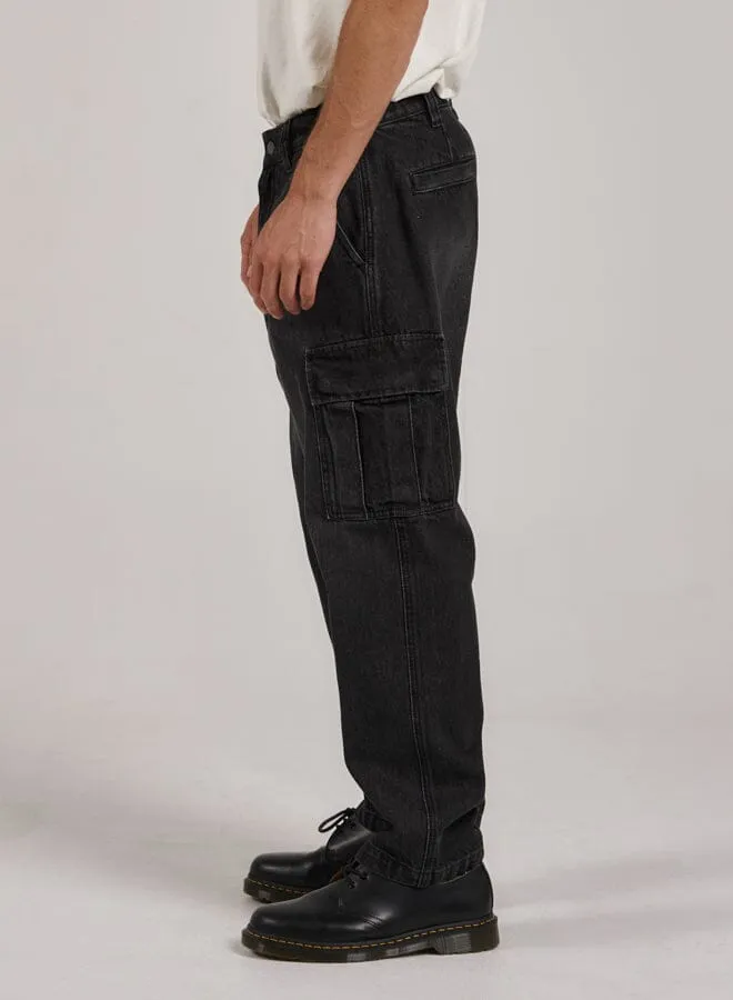 Slacker Union Denim Cargo Jean - Smoke Black