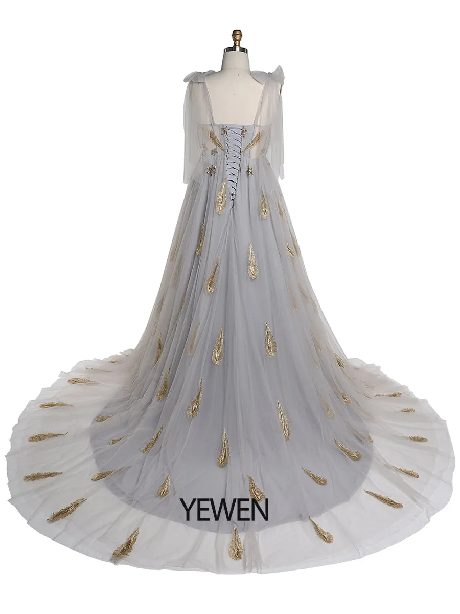 Sleeveless Applique Sequin Long Formal Prom Gown Photography Dress YEWEN YW220209