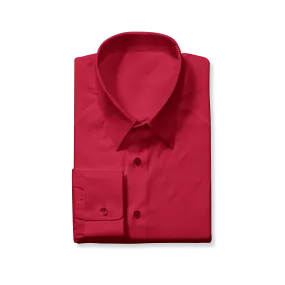 Slim Cut Red Dress Shirt