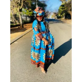 Slit Sleeve Long Ankara Dress