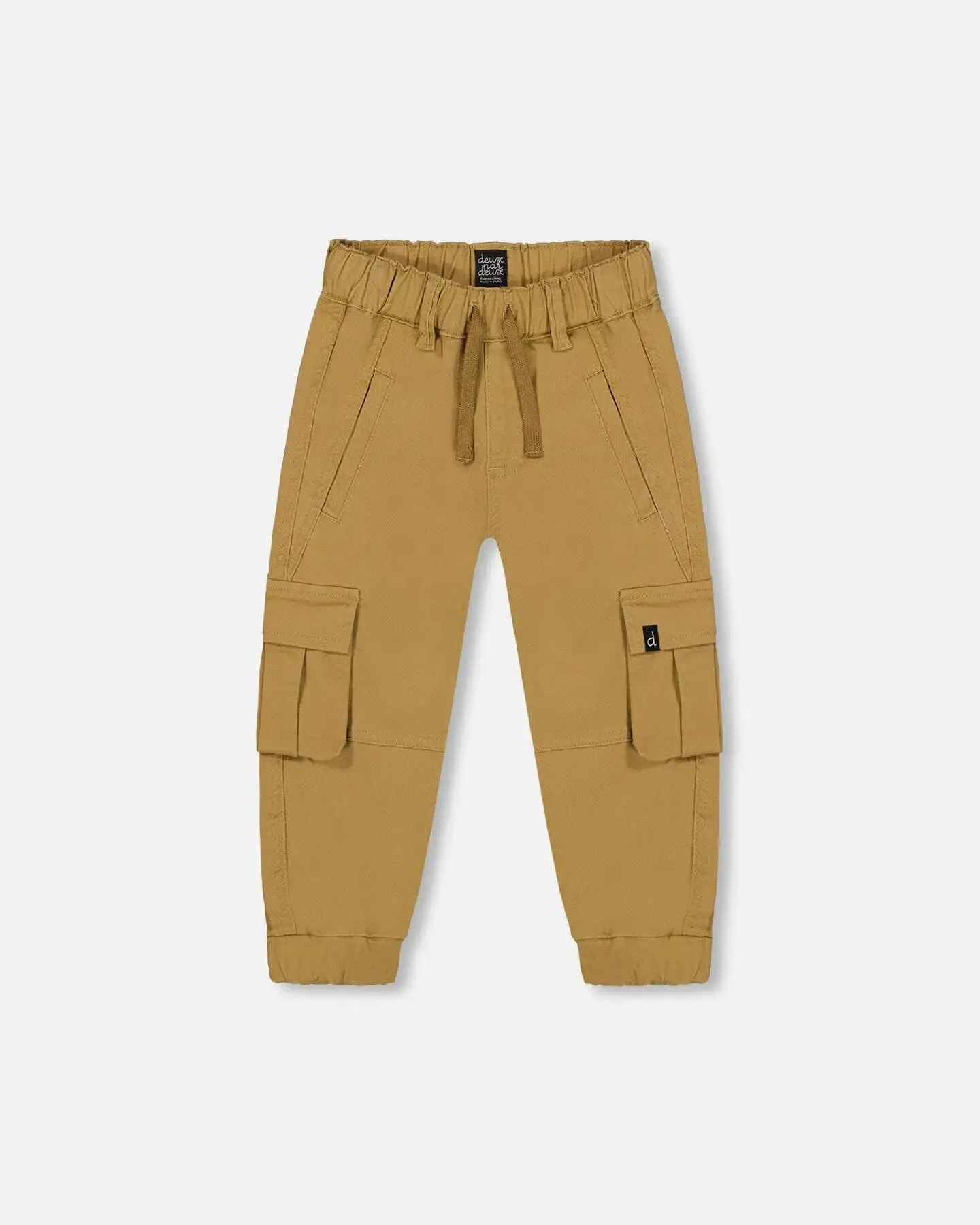 Stretch Twill Cargo Jogger Pants Dark Beige